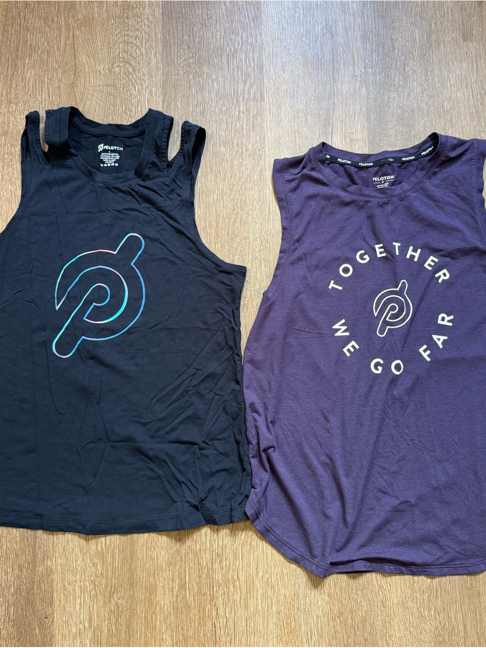 Peloton Women's Tank Tops Black Purple Logo Size S Lot of 2